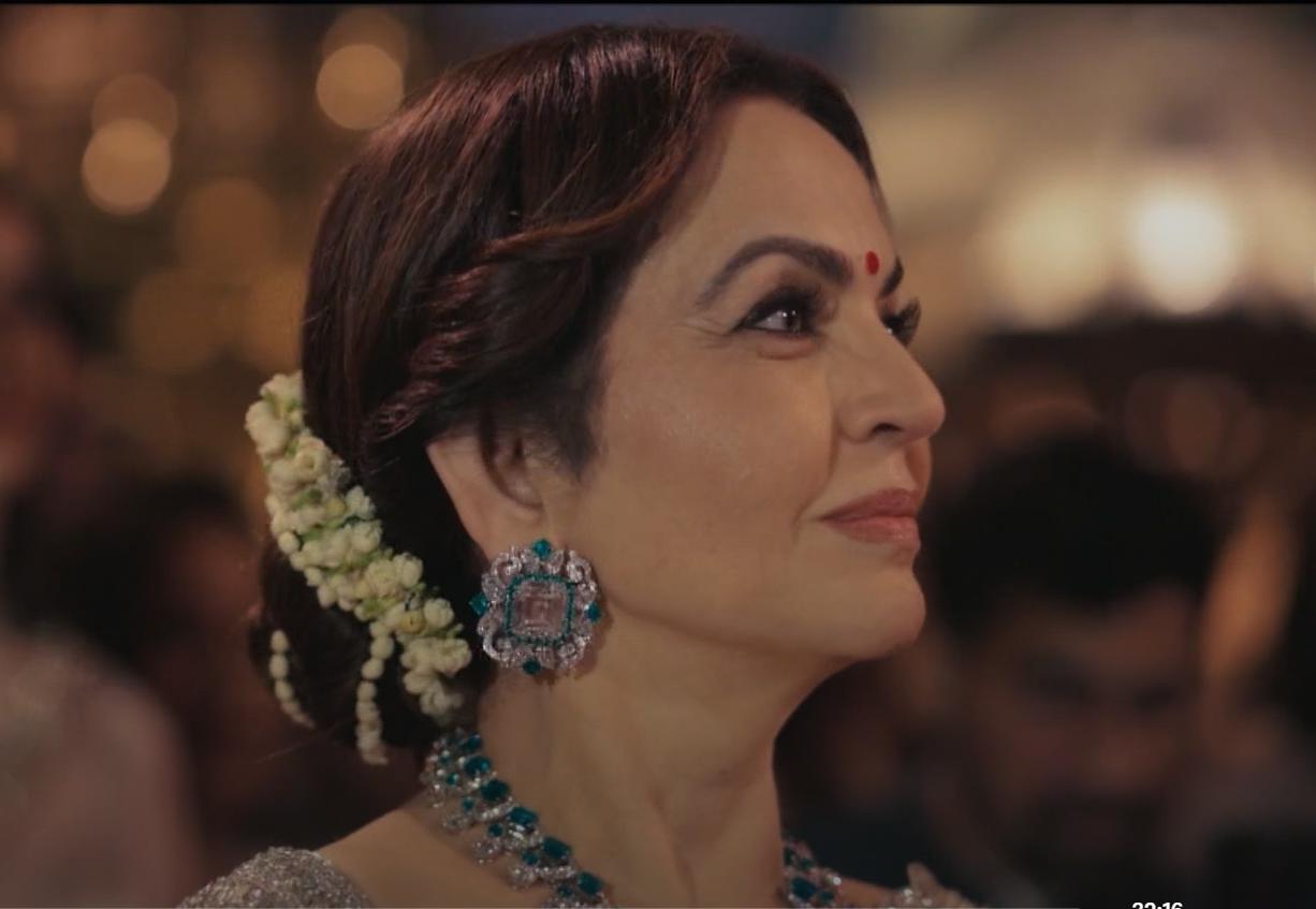 Nita Ambani’s Emerald Diamond Studs
